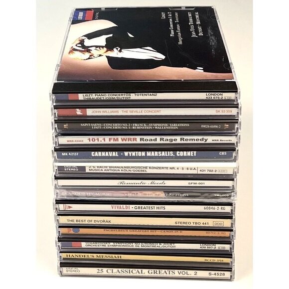 Lot 13 Classical Music CDs John Williams Rubinstein Bach Vivaldi Dvorak Handel - Picture 1 of 5